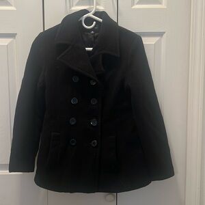 🚫♻️Black Medium Wool Peacoat